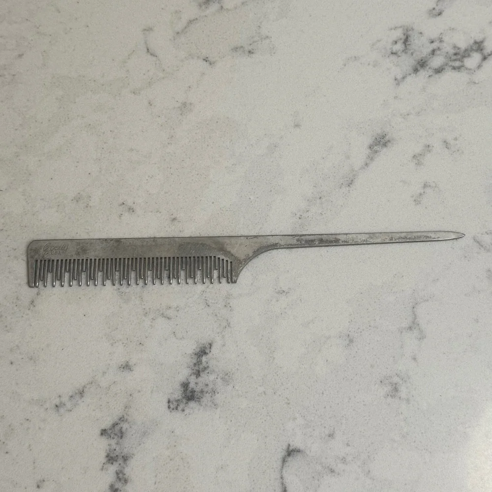 Vintage Goody Aluminum Rat Tailed Comb‎ Made in the USA 8 inch